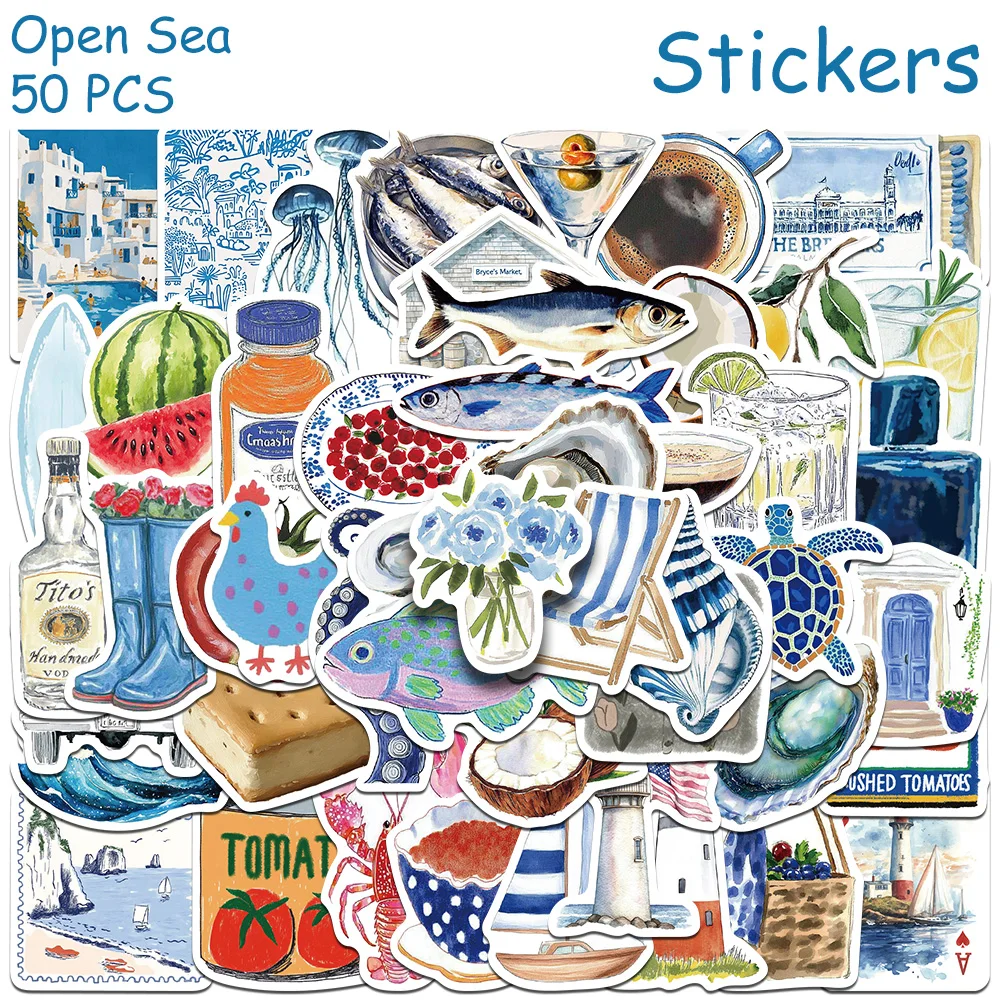 

50 шт., наклейки с изображением открытого моря PickJoy