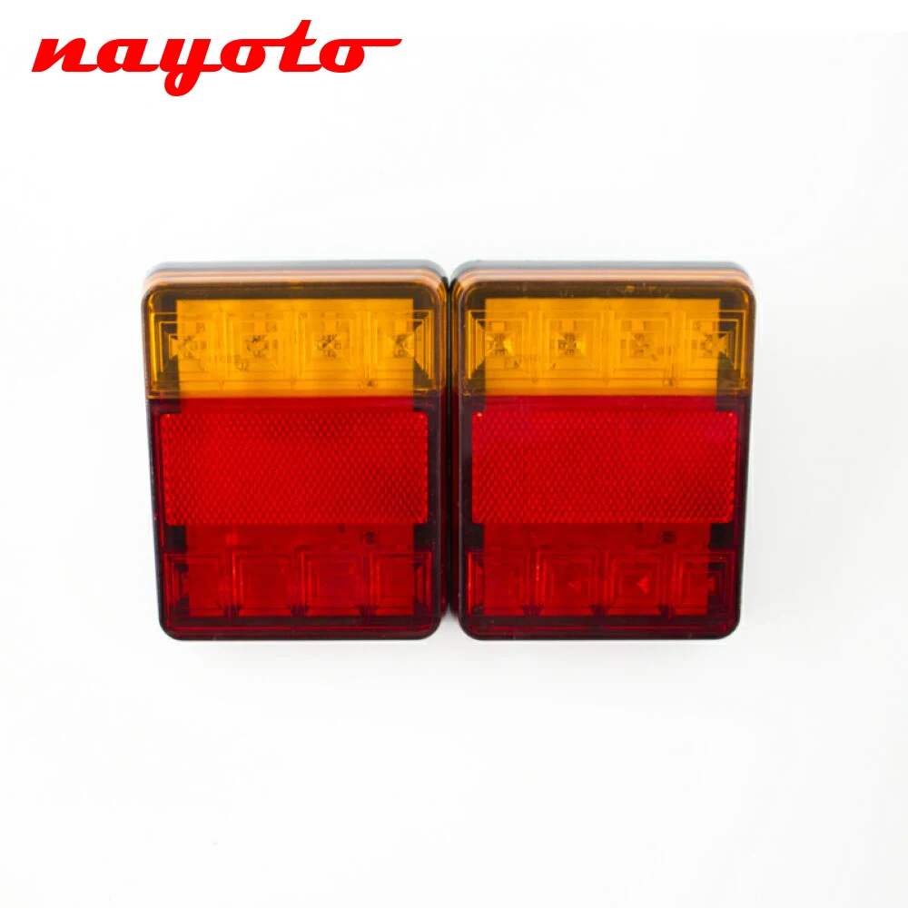 

2pcs 12V 24V Waterproof 8 LED Tail Rear Stop Light Warning Turn Signal Indicator Lamp Truck Trailer Caravan Lorry Boat UTE