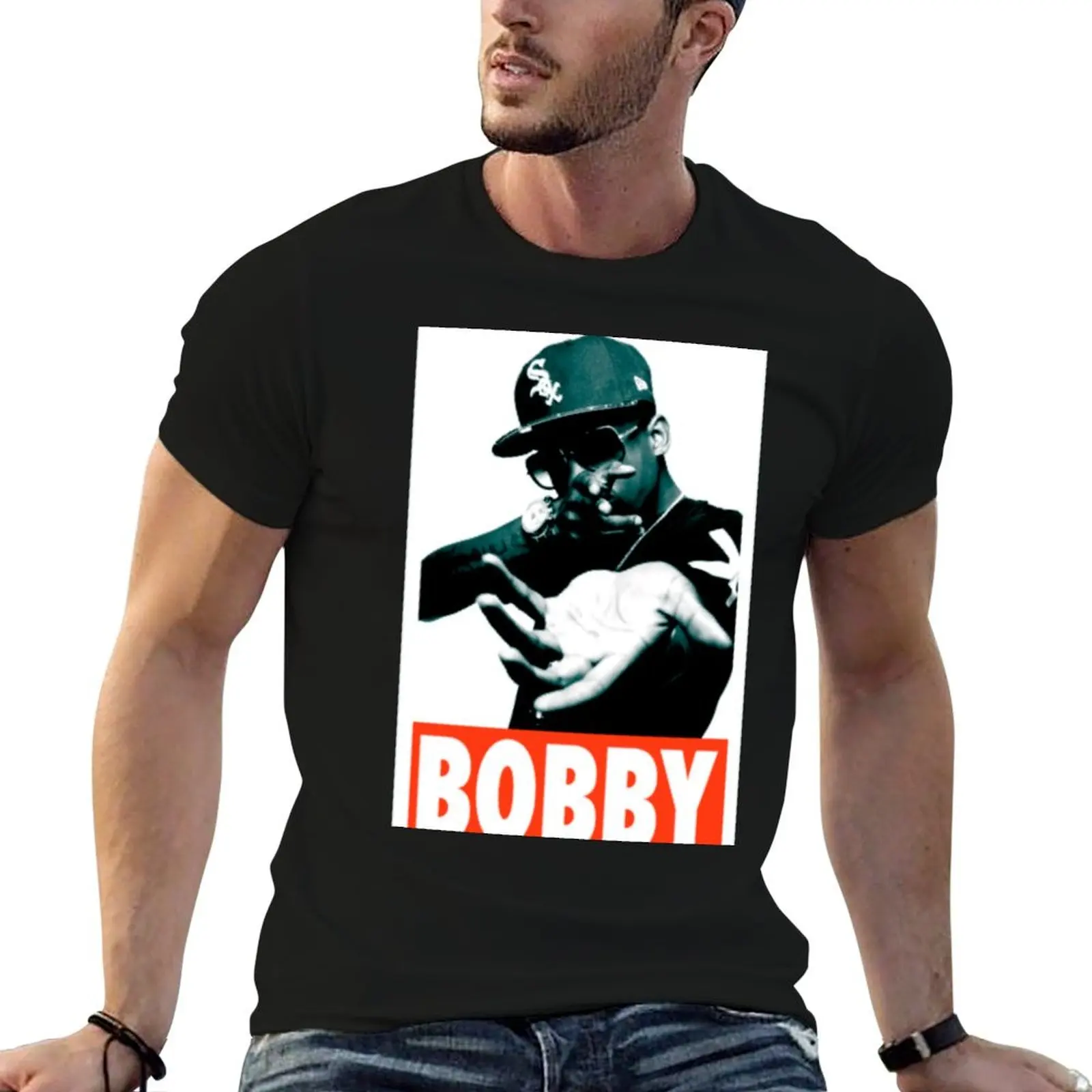 Фото Футболка Bobby Shmurda Dance, футболки с аниме-принтом для мужчин, мужская футболка, хлопковая футболка высокого качества №1