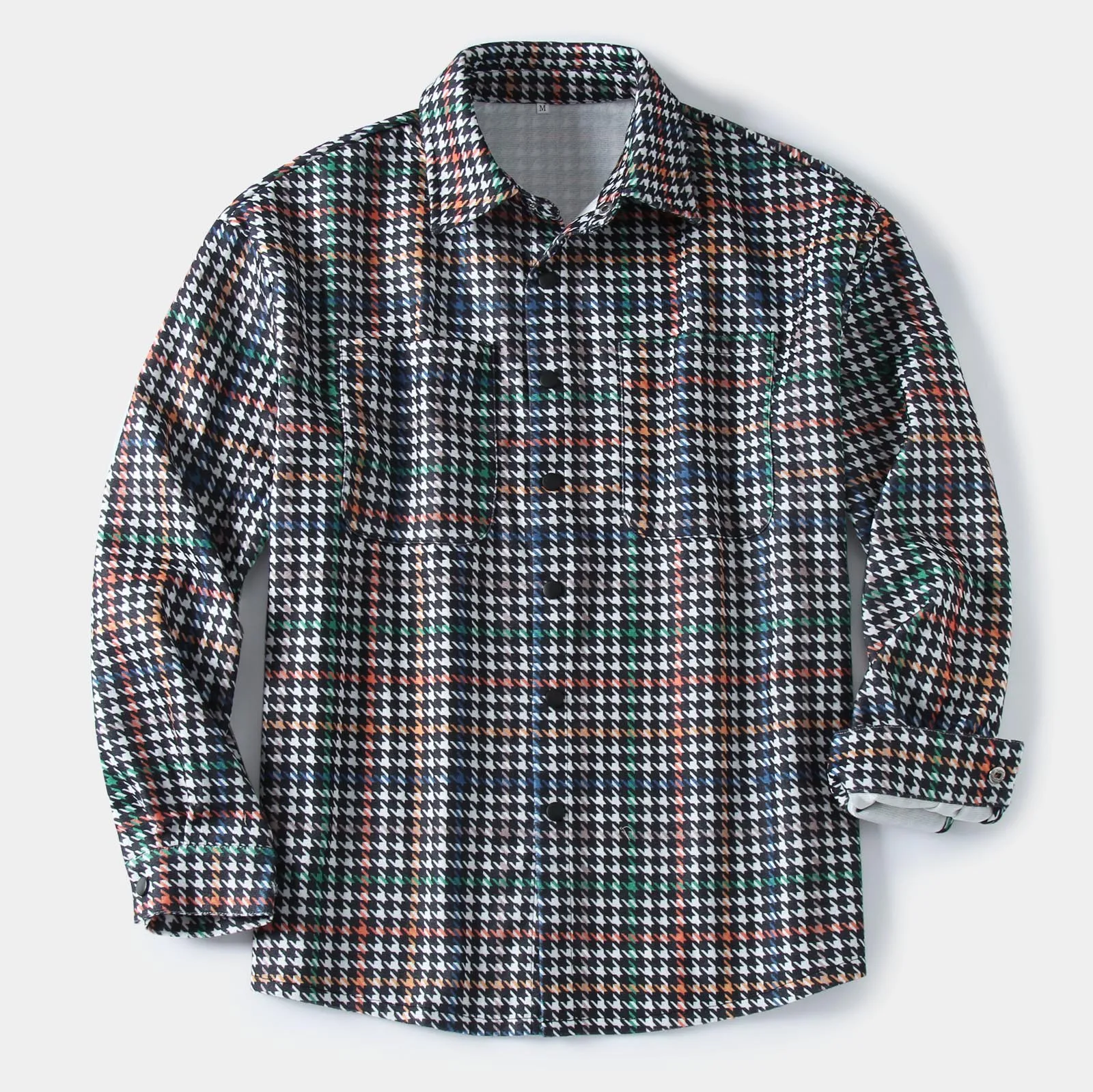 

Мужская футболка с длинным рукавом, с отложным воротником и принтом