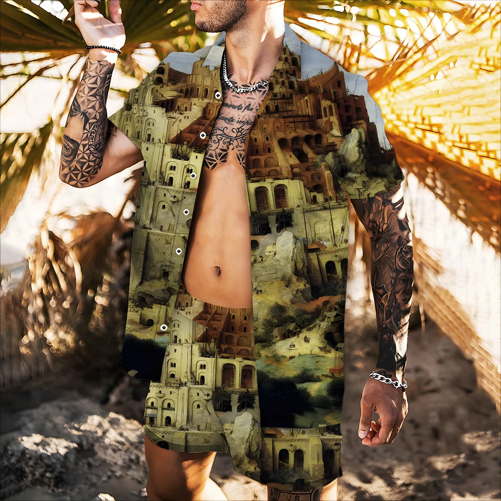 

2022 New Ins Harajuku Hawaiian Short Sleeve Shirt Beach Trend Fashion Loose Print 3d Thin Couple Jacket Versatile Comfortable