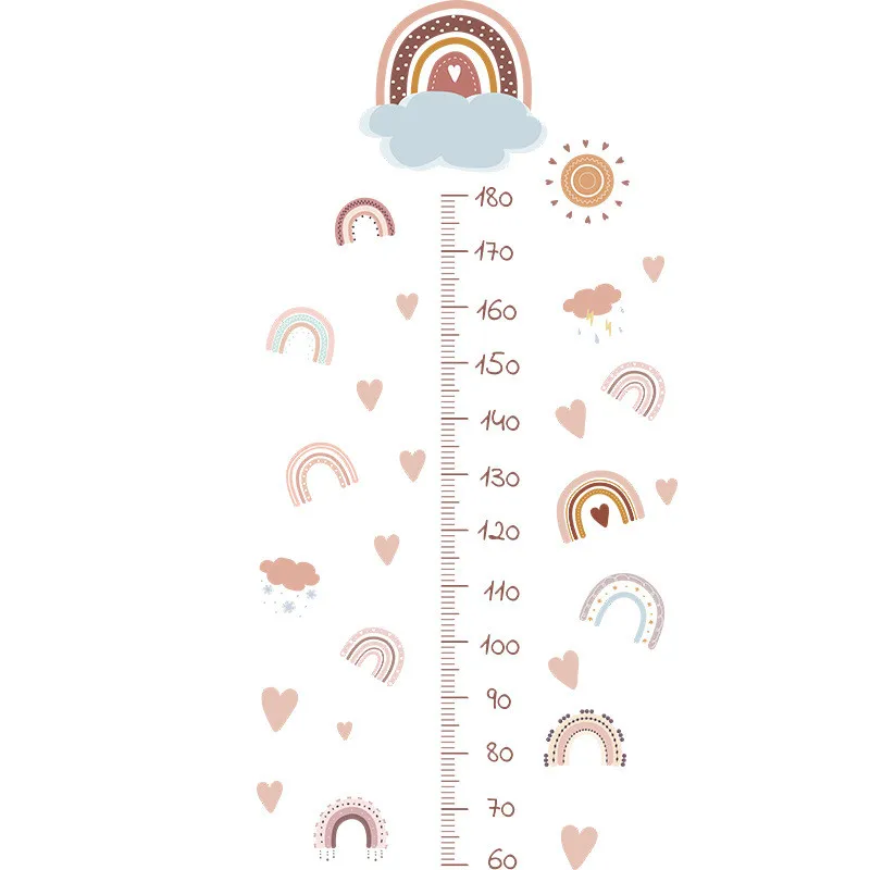 Настенная наклейка с измерителем роста радуги