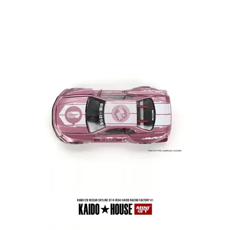Kaido House + MINIGT 1:64 Модель автомобиля Skyline GT-R (R34) Racing Pink # ХМГ128