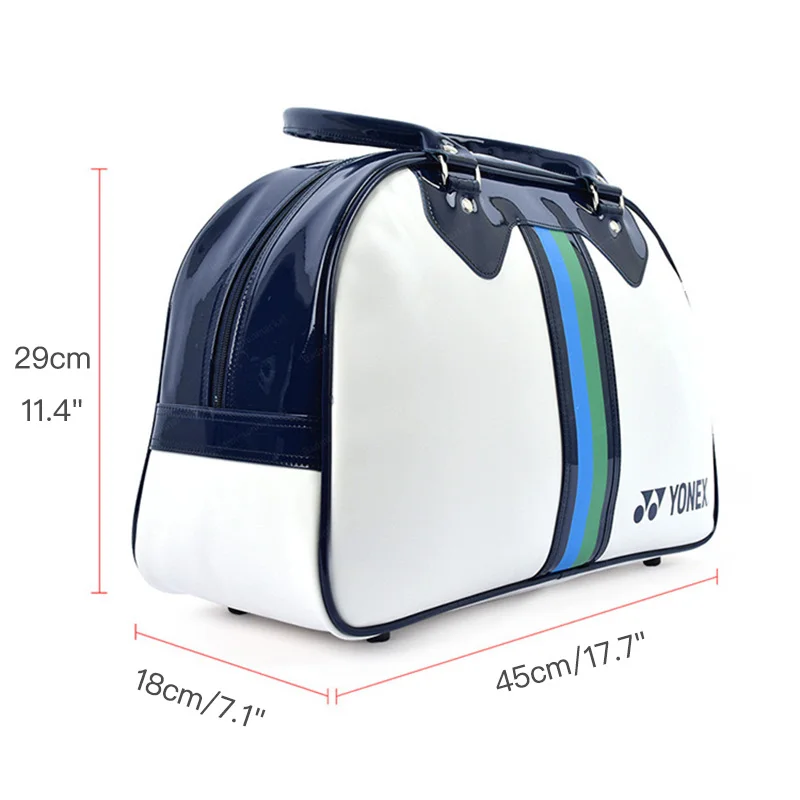 Yonex PU Waterproof Badminton Racket Sport Bag Stain Resistant Synthetic Tote Gear For 2 Badminton Rackets with Compartment