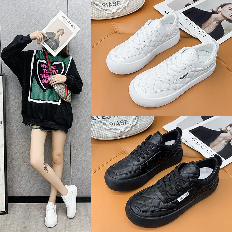 

Международная торговля 42 больших размеров ромбовидные туфли 2021 новые туфли на платформе повседневная женская обувь Белая обувь с низким ве...