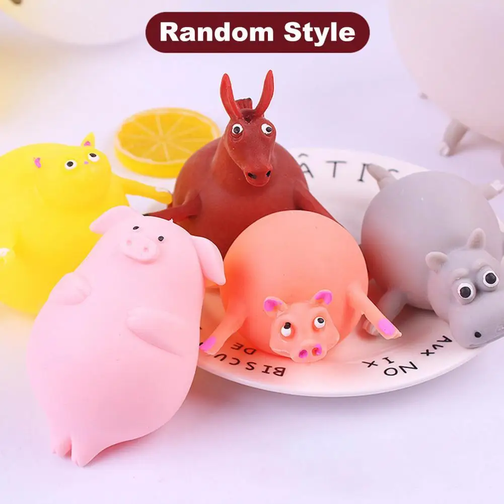 

Decompression Toy Ultra Soft Anti-stress Funny Novelty Blowing Animal Ball Squeeze Toy for Office