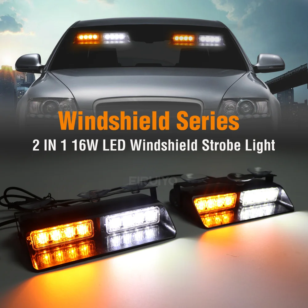 Стробоскоп автомобильный 2 в 1 лампа для экстренной вспышки 16 бусин красного