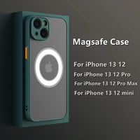 magnetic case for iphone 13 12 pro max mini coque funda for magsafe wireless charger magsafing magnet back shockproof cover soft