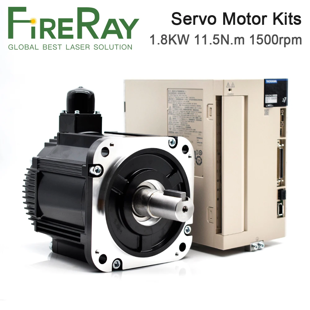

FireRay AC Серводвигатель наборы драйвер 1.8KW 11.5N.m 1500RPM SGM7G-20AFC61 + SGD7S-180A00B202 с кабелем для оси Y
