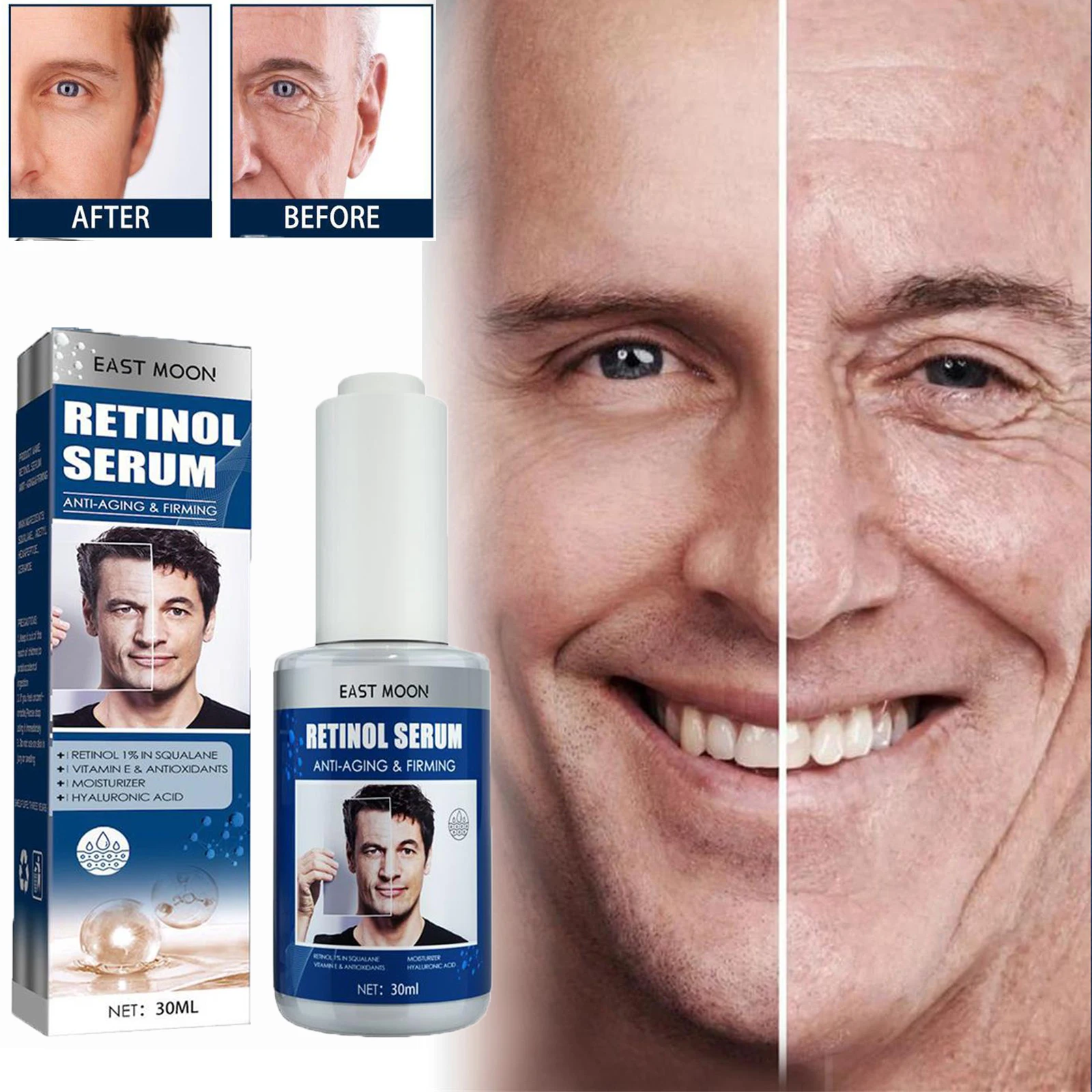 

Retinol Remove Wrinkle Serum Anti Aging Essence Anti Puffiness Fade Face Eye Fine Lines Lifting Firming Man Skin Care Cosmetic