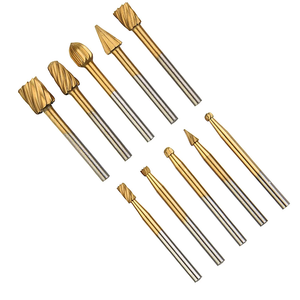 

10pcs Set HSS Router Grinding Bit Burr Set For Engraving Wood Rotary Simple Tool Ecoflow Accessories Festool Ferramentas Tools