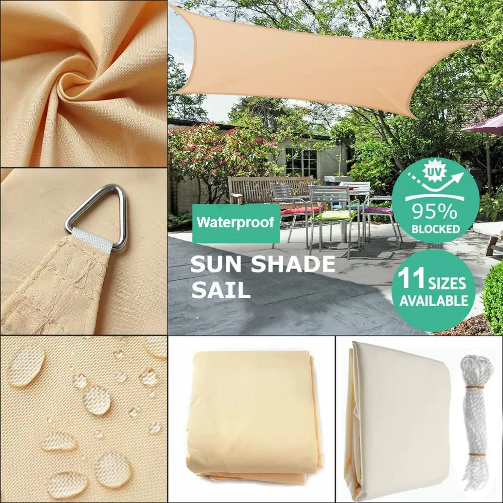 

Waterproof SunShade Sail Outdoor Awnings For Garden Sun Shade Sail Beach Tent Camping Canopy Yard Sails Pool Partio Sun-Shelter