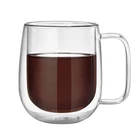 Термостойкая стеклянная кружка с двойными стенками, 450 мл