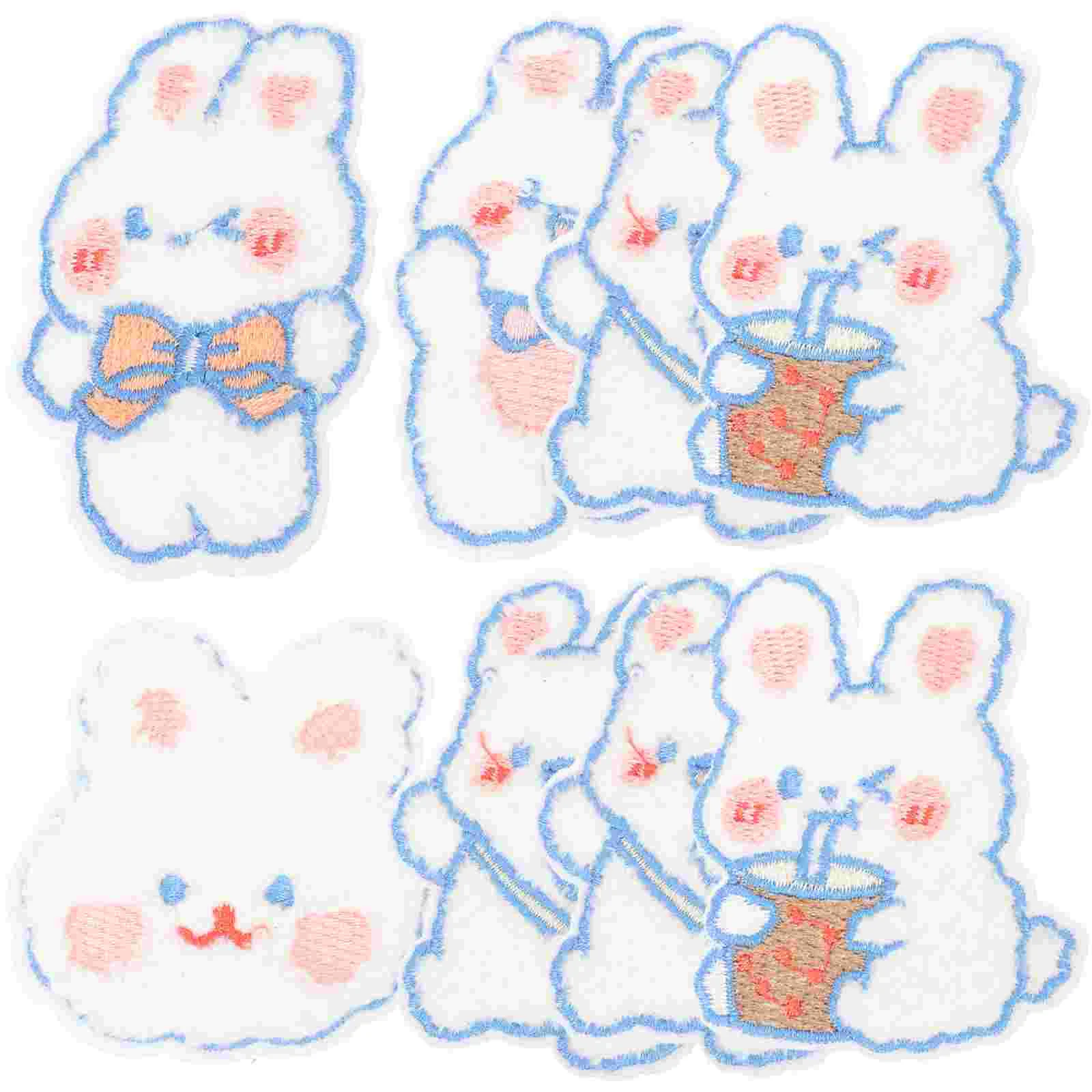 

8Pcs Multifunction Embroidered Patches Rabbit Patches Decor Back Sewing Patches Repairing(Mixed Style)