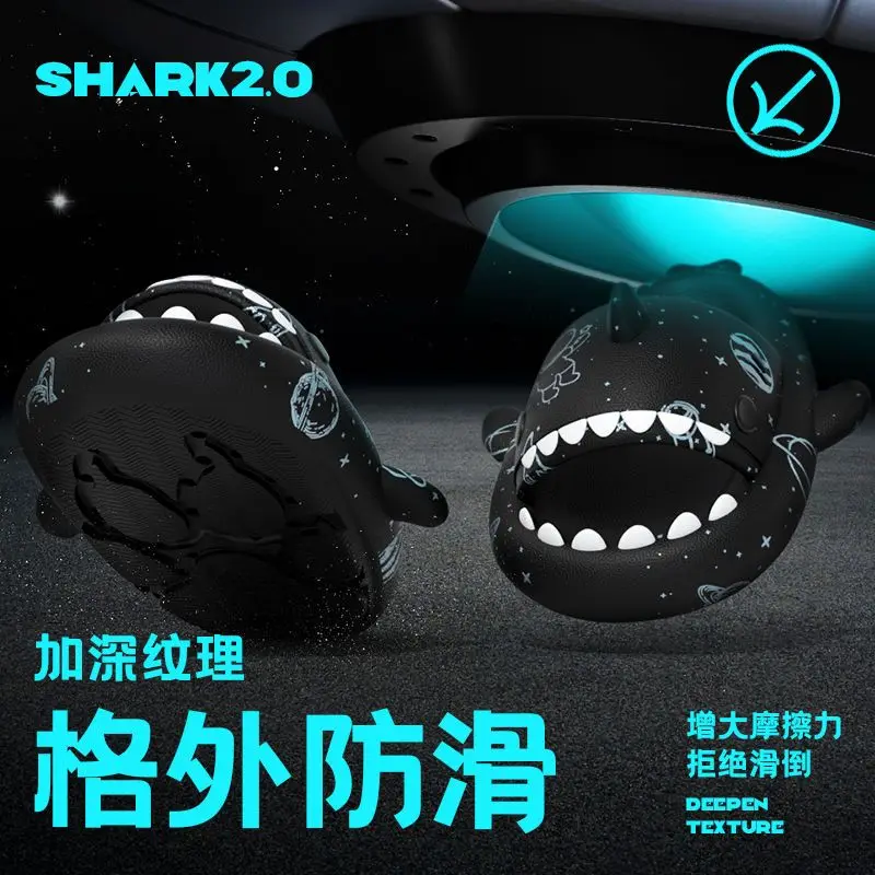 Graffiti Cloudy Shark Slippers Platform Shark Sandal Indoor Bathroom Anti-Skid Slides Couples Summer Shoes Eva Soft Beach Flops