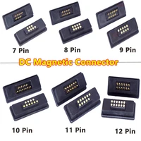 1pair 2a 6pin 7pin 8pin 9pin 10pin 11pin 12pin waterproof magnetic pogo pin connector male female spring loaded dc power socket
