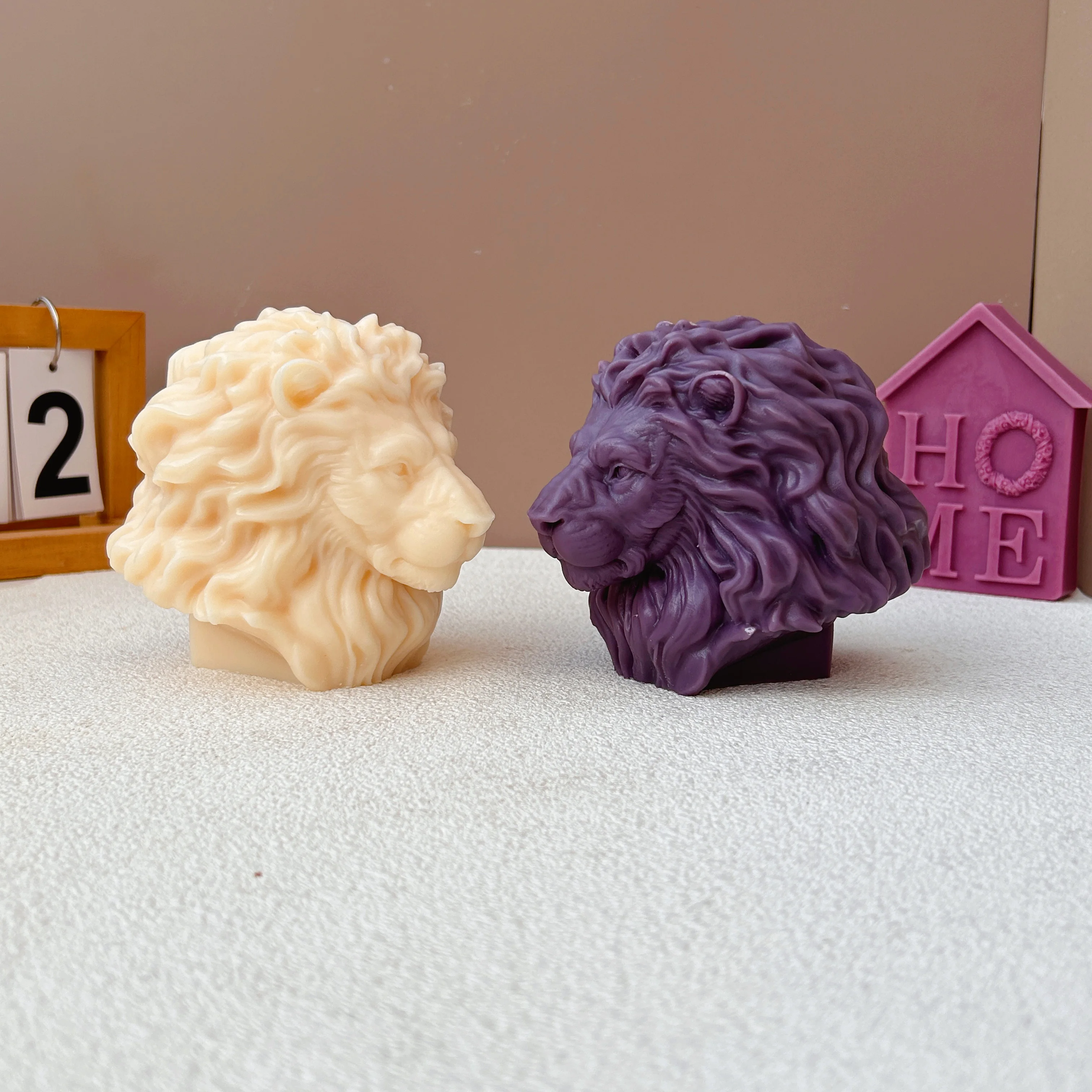 

Unique Animal Lion Statue Soybean Wax Candle Mold Lion Head Statue Silicone Candle Mold Animal Lover Home Decoration Gift