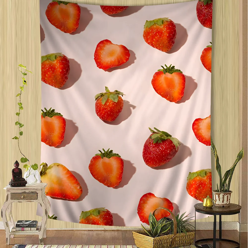 Fresh Fruit Printed Large Wall Tapestry Indian Buddha Decoration Witchcraft Bohemian Hippie Decor Blanket