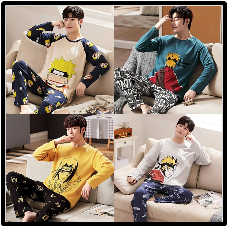Пижамный комплект с героями мультфильмов Наруто осень-зима аниме длинным