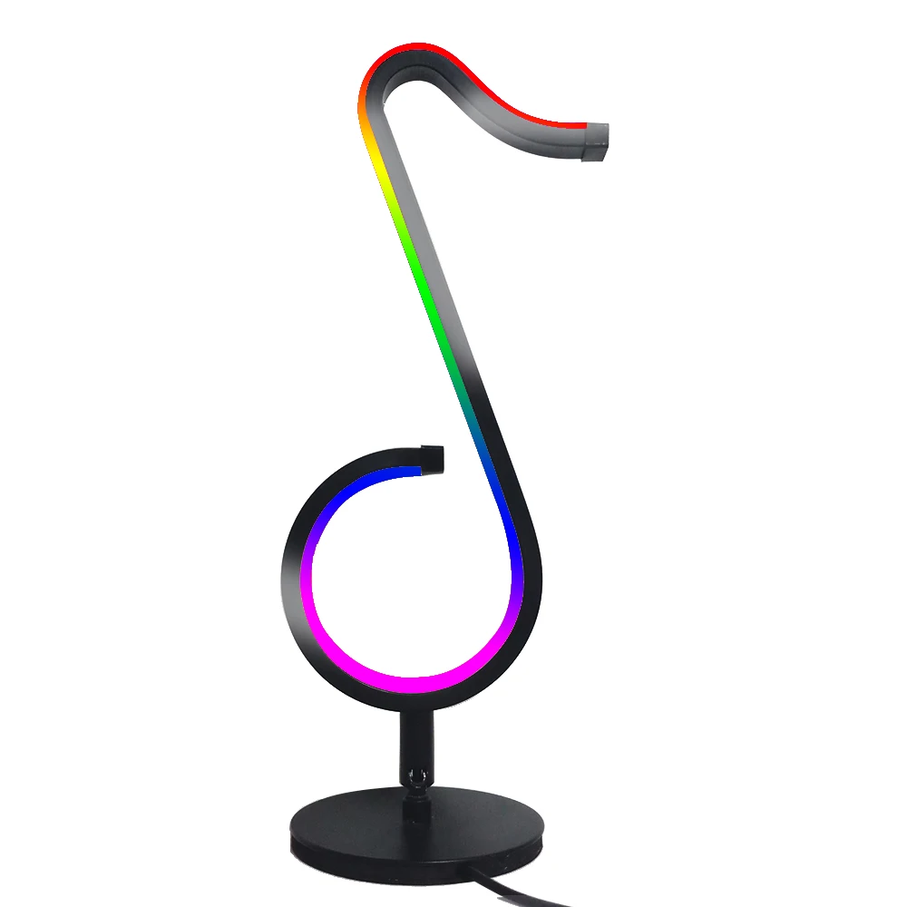 Neon Light Signs RGB Color Musical Note Table Lamp Creative Night Light for Bedroom Bedside Wall Home Decoration 35 X 15 CM