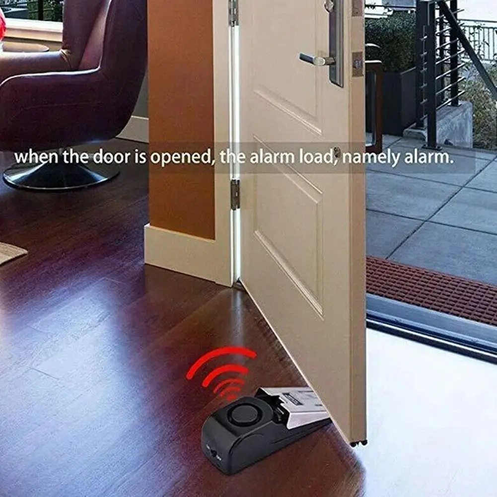 

Door Stop Alarm System Security Home Wedge Shaped Door Stop Stopper Alarm Block Blocking Systerm For Home Dormitory Safety U9i0