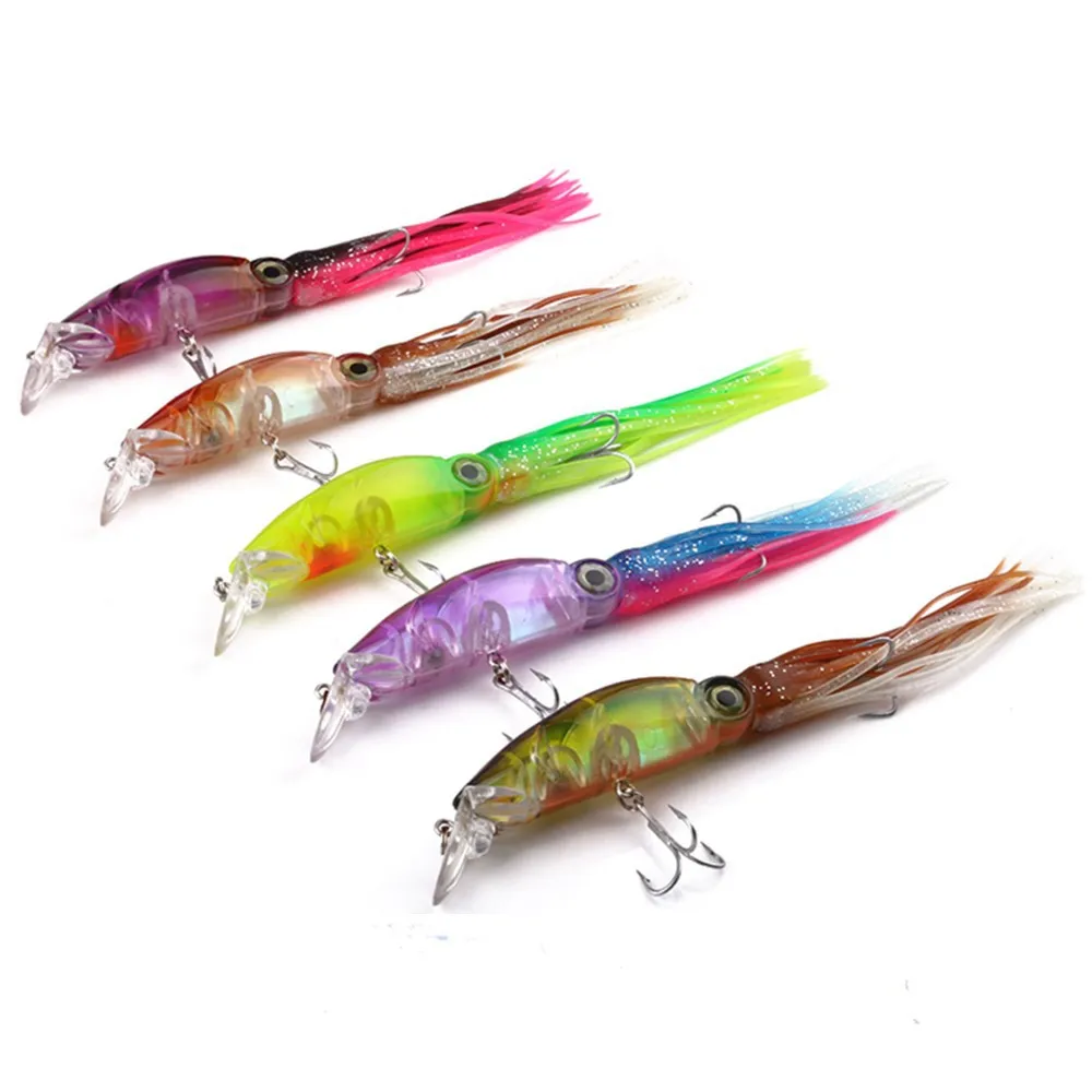 

1 PC Hard Fishing Lure Fish Bait 18CM 16G 6 Color Squid High Carbon Steel Hook Octopus Crank for Artificial Tuna Sea Allure Tool