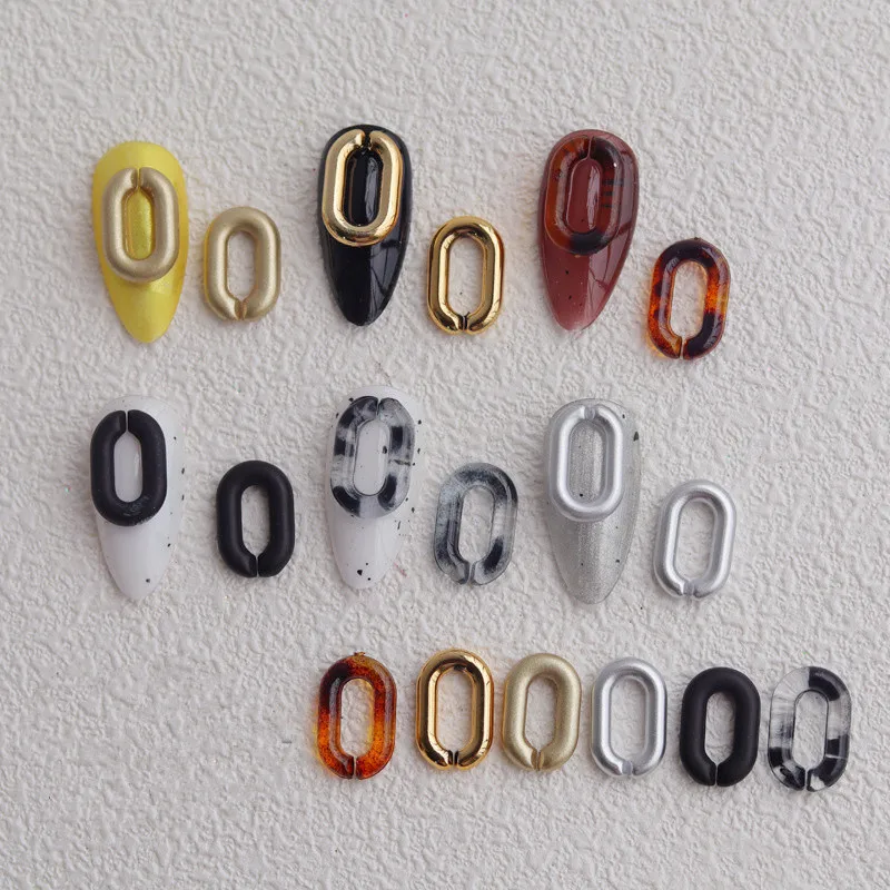 

30pcs New Net Red Ring Buckle Nail Art Charms Decorations Retro Frosted Ring Buckle Ornament Trendy Beauty DIY Nail Accessories