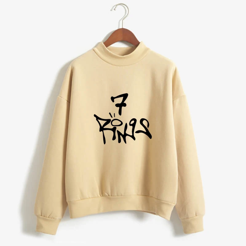 

ARIANA GRANDE 7 RING hand-painted Graffiti Print Aesthetic Sweatshirt Hoodie Fleece Harajuku Autumn Winter T 100-4XL Oversized