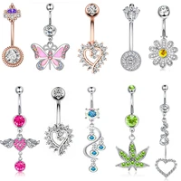 faux fake belly ring butterfly fake belly piercing clip on umbilical navel belly button cartilage clip on earrings body jewelry