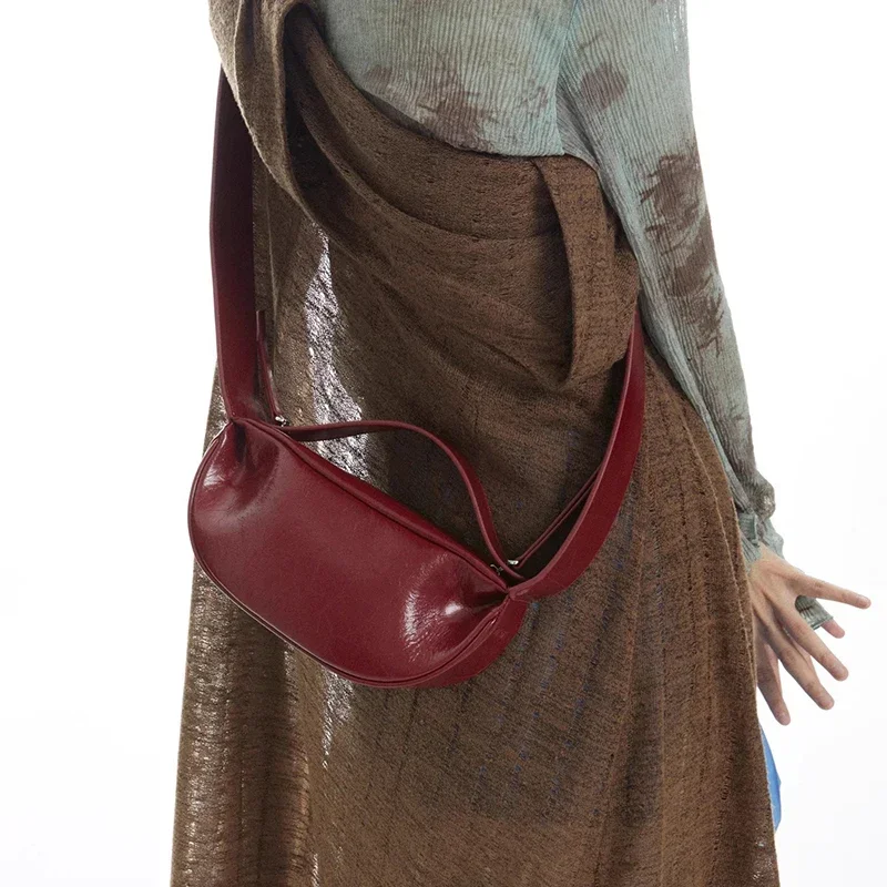 Винтажные красные бродяги для женщин с длинным ремнем через плечо мягкие сумки