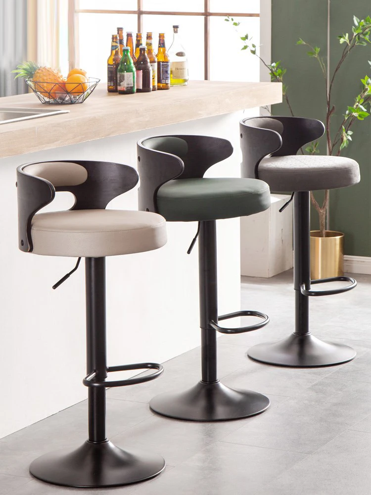 Кожаный барный стул для гостиной Современная Минималистичная кухонная мебель