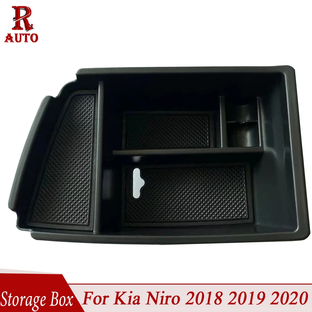 

R-AUTO ящик для хранения в подлокотнике автомобиля для Kia Niro 2018 2019 2020, центральный Органайзер, подставка для перчаток, коробка для хранения, убо...
