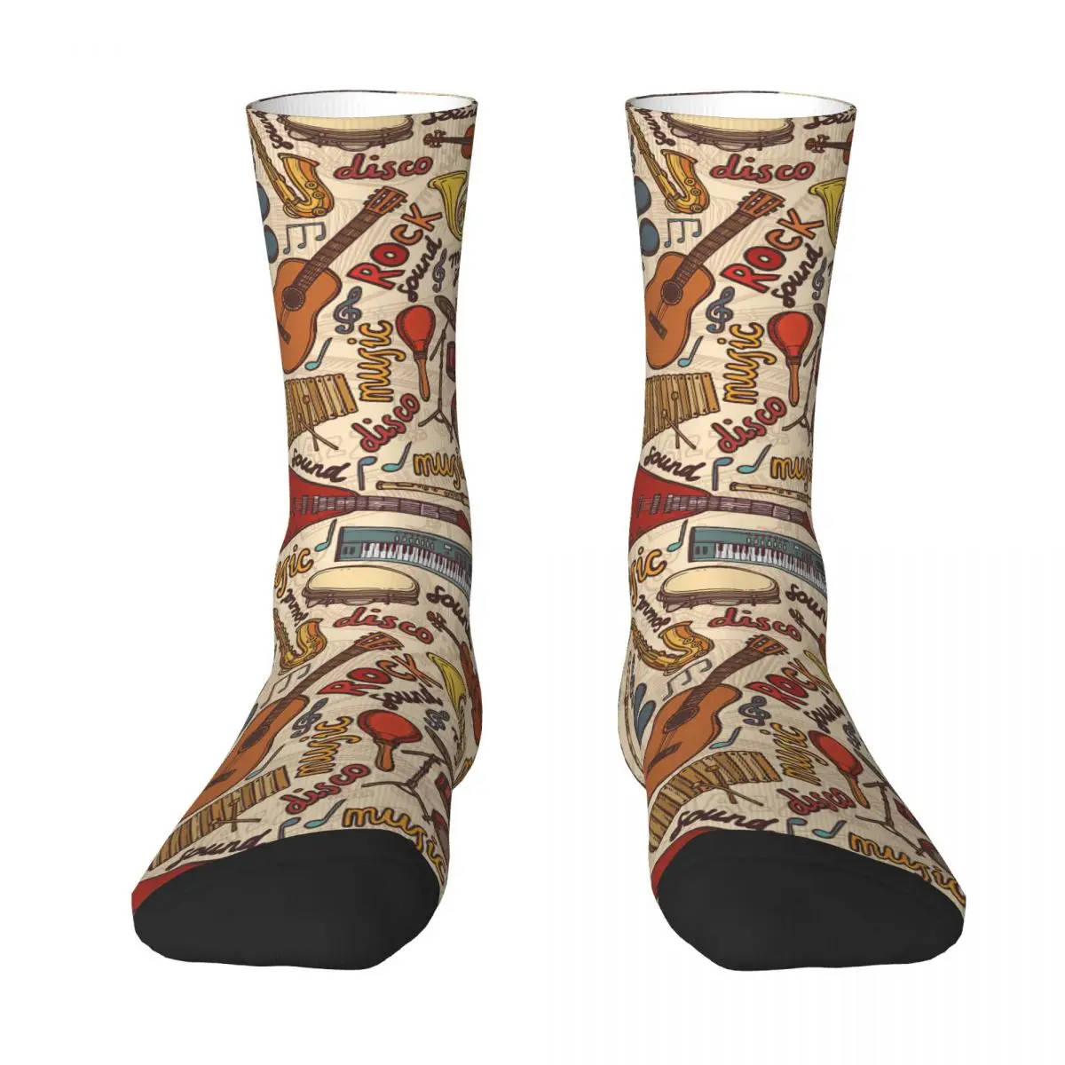 Musical Instruments Vintage Colors Seamless Pattern Adult Socks,Unisex socks,men Socks women Socks