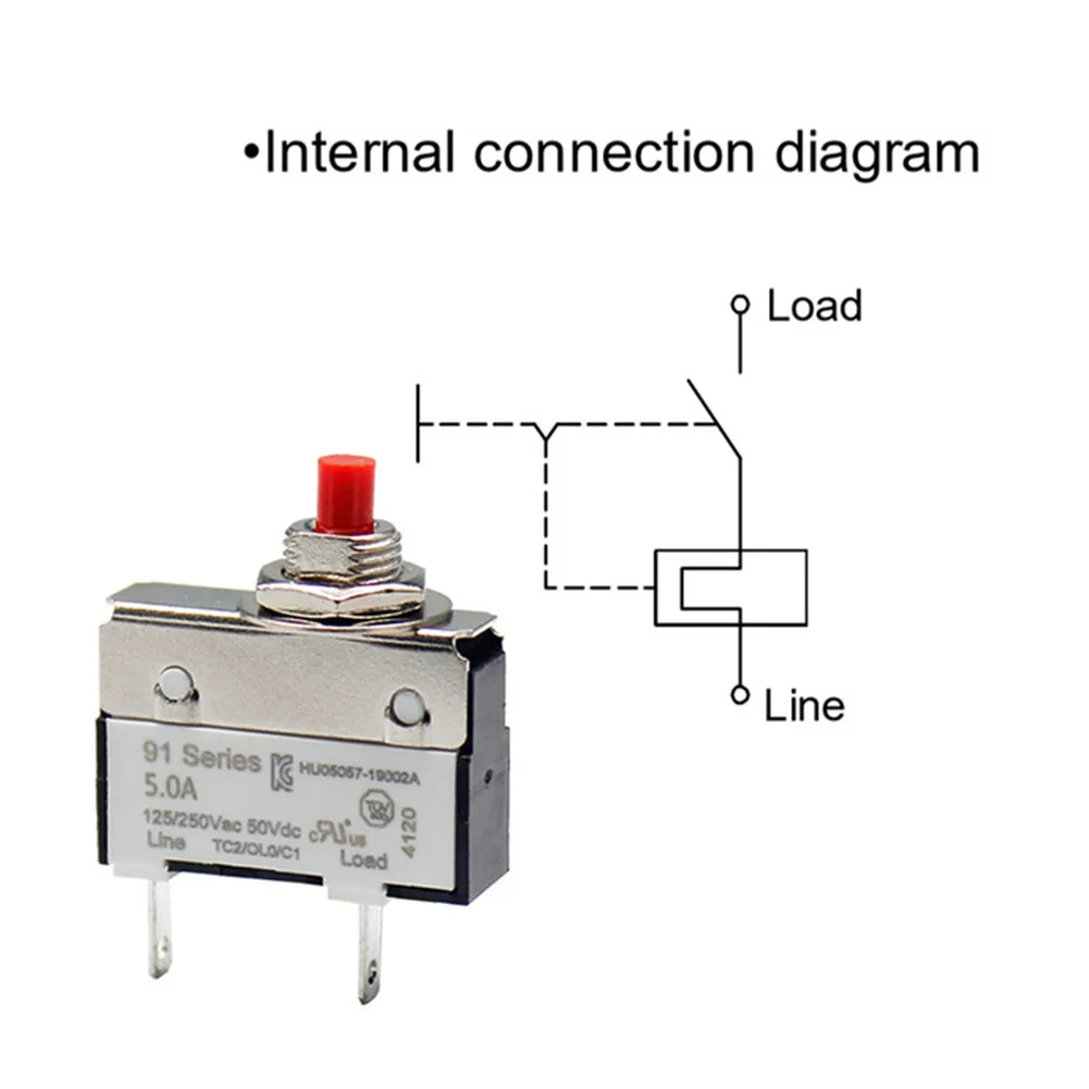 2 шт. кнопочный автоматический выключатель клеммы для защиты от перегрузки