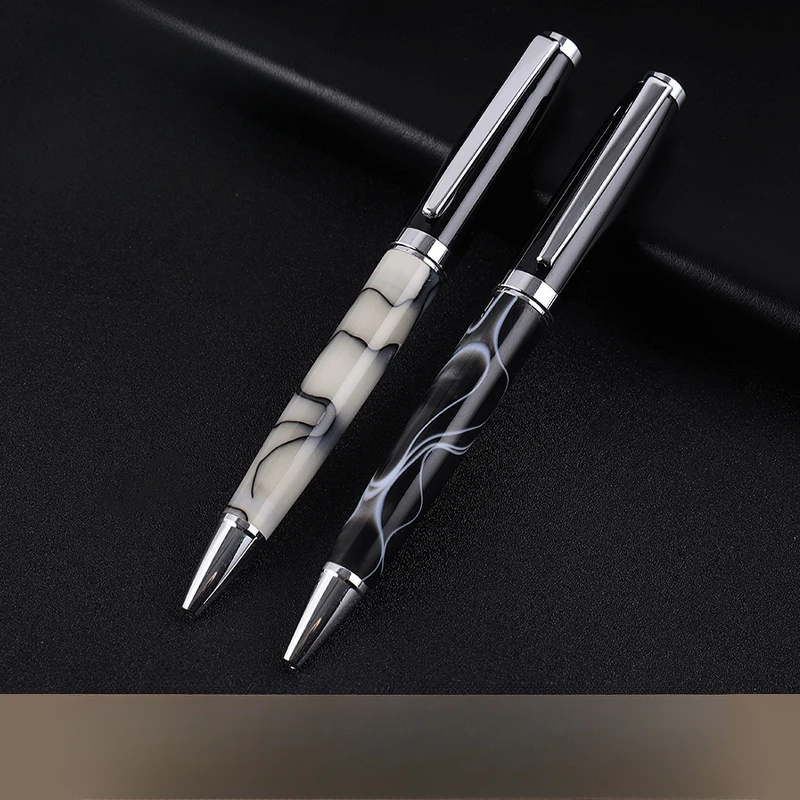 Euguwen вращающаяся металлическая акриловая шариковая ручка с мраморным узором из