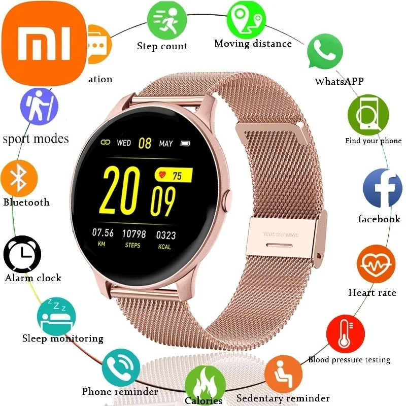 

XIAOMI Smart Watch Women Men Heart Rate Blood Pressure Information Remind Sport Multifunctional Waterproof Women Smartwatch+Box