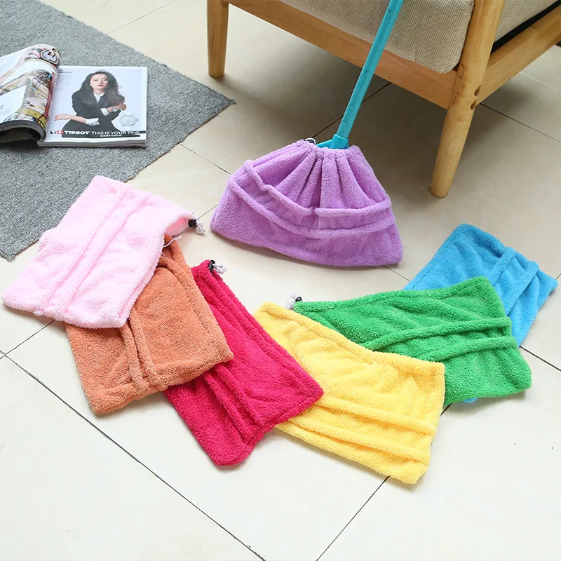 

Multi Function Coral Velvet Broom Cover Cloth Floor Mop with Reusable Microfiber Absorbent Mop Household Cleaning Accessories