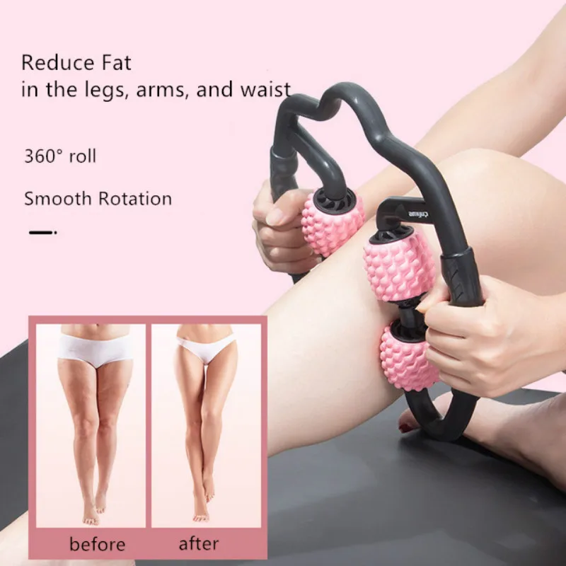 

4-точечный фитнес-ролик для рук и ног, массажная палочка, триггерный массажный инструмент, массажер для глубоких тканей