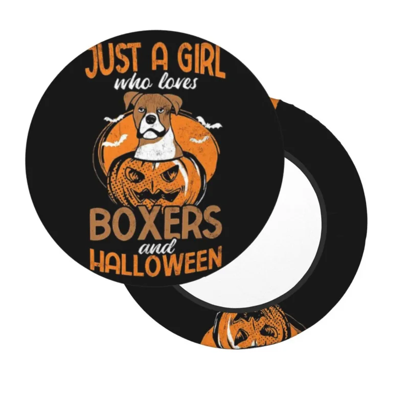

Just A Girl Who Loves Boxers And Halloween Vintage Round Bar Chair Cushion Cover Home Decor Soft Fabric Suitable For restaurant