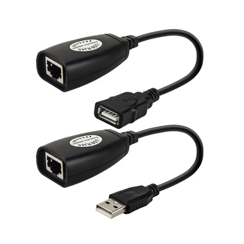

USB к RJ45 удлинитель кабеля Ethernet удлинитель USB удлинитель 50 м расстояние RJ45 Cat5e/6 кабель адаптер локальной сети над ретранслятором