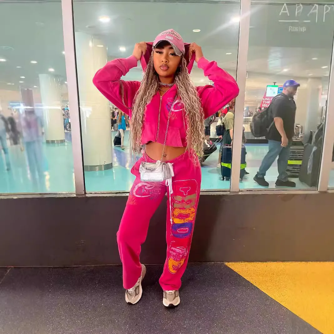 2024 Зимние топы с капюшоном комплект из 2 предметов женская осенняя уличная одежда