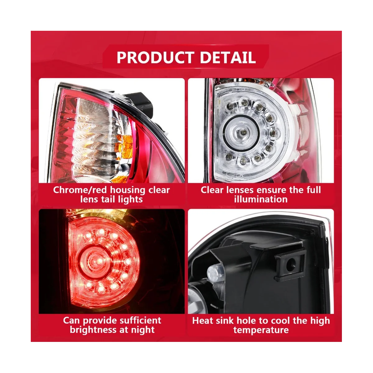 

2 шт., задние фары для Toyota Tacoma Pickup 2005-2015