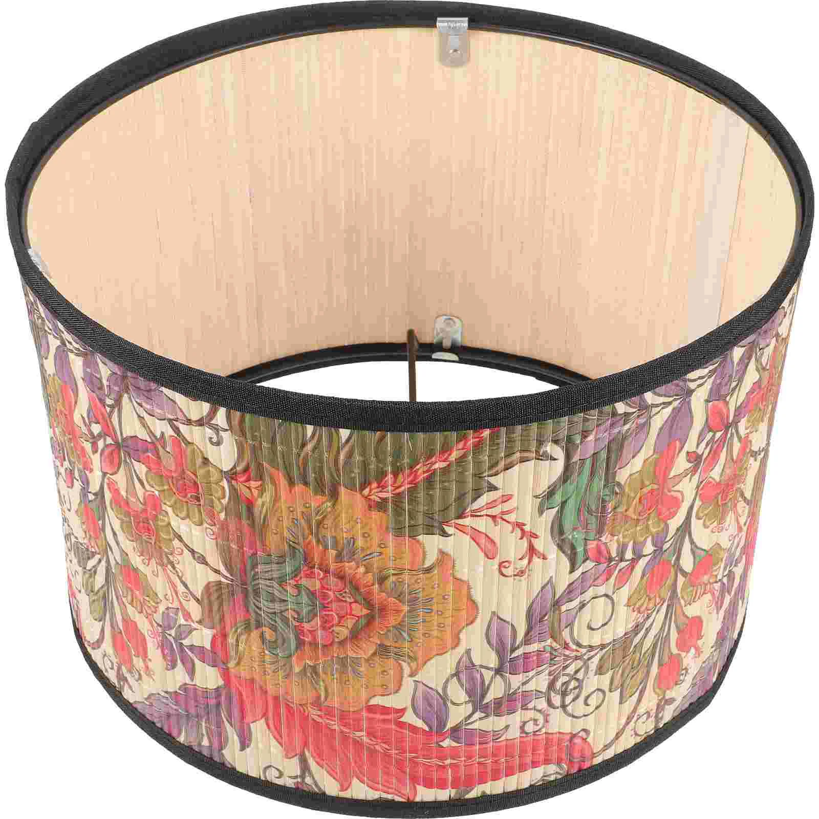 

Flowers Table Lamp Shade Bamboo Lampshades Vintage Chandelier Bedside Replacement