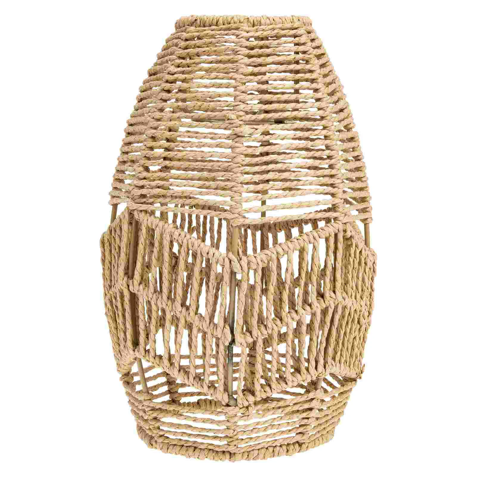 

Shade Lamp Light Lampshade Rattan Cover Pendant Woven Ceiling Wicker Chandeliershades Small Lamps Bedrooms Vintage Table Rope