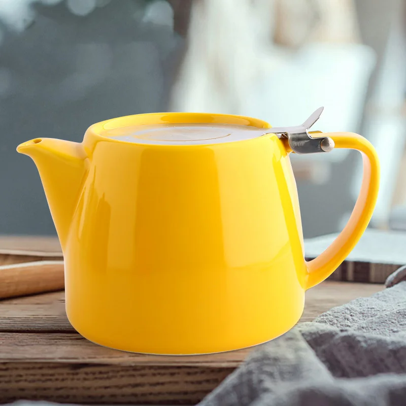 

Porcelain Teapot -Colorful 400ML,Handcrafted Teapot | 18/8 Stainless Steel Lid,Extra-Fine Infuser to Brew Loose Leaf Tea | Be