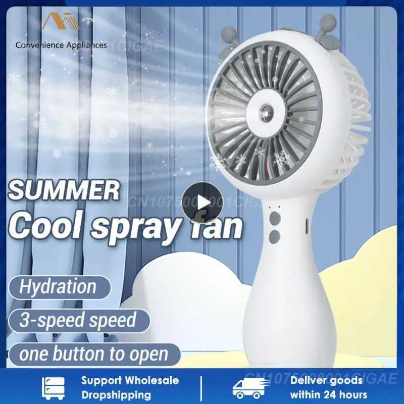 

1~5PCS Mini Portable Electric Fan 3 Speed Humidifying Spray Water Misting Fan Summer USB Air conditioner Cooling Handheld Fan