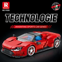reobrix daytona sp3 supercar model building blocks racing sports car vehicle construction bricks toys for children adult gifts