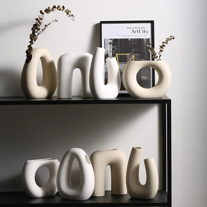 

Nordic Style Simple Primitive Ceramic Vase Flower Arrangement Flower Bedroom Decoration Home Decoration Living Room Decoration