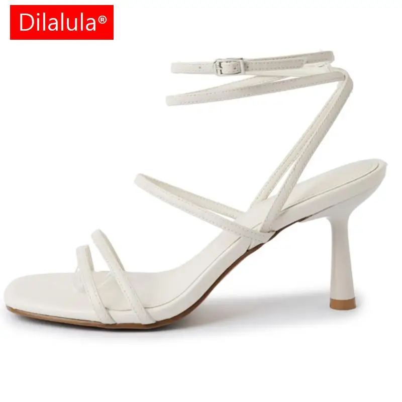 

Dilalula Fashion Narrow Band Women Sandals 2023 Summer New Arrival Ankle Strap Thin High Heels Pumps Party Prom Shoes Woman Sexy