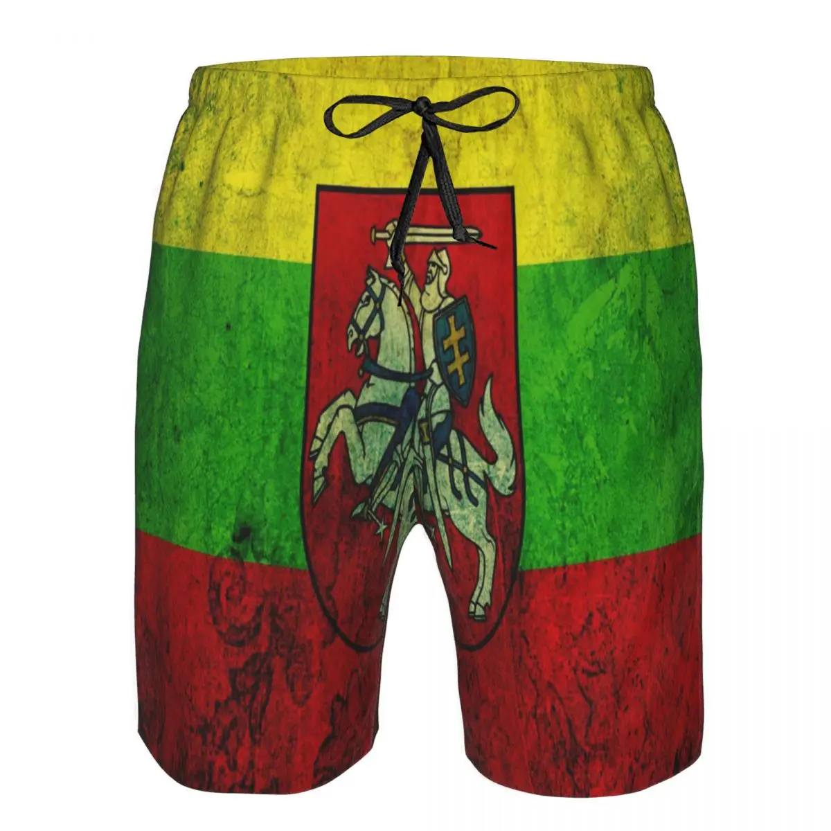 

Swimsuit Beach Quick Drying Trunks For Men Lithuanian Flag Grunge Swimwear Briefs Board Shorts Fast Dry Beachwear